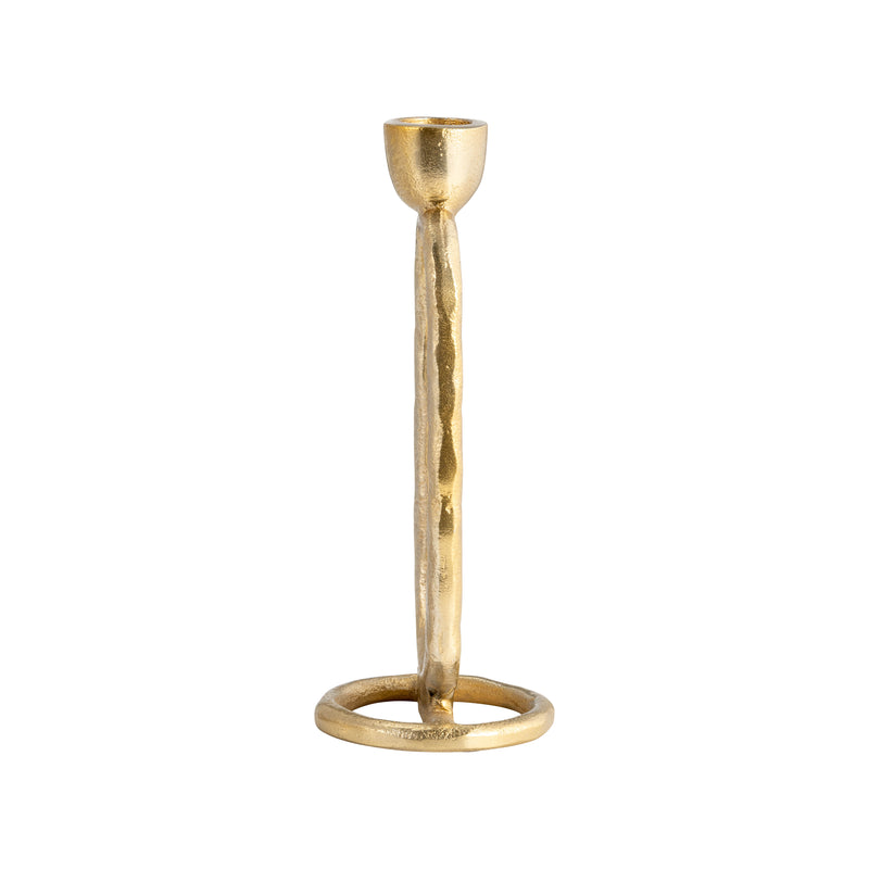 METAL, 7 OPEN OVAL TAPER CANDLEHOLDER, GOLD