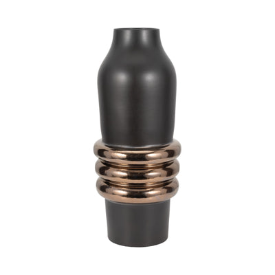 26 Calorin Oversized Tribal Vase, Black/gold