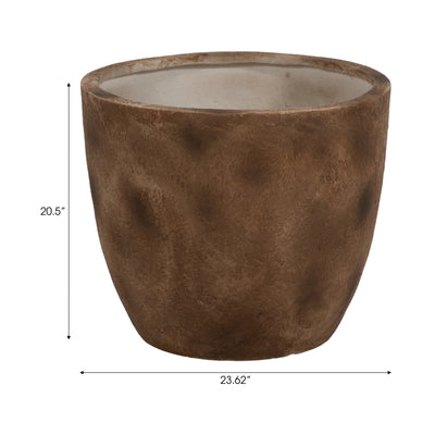 Ec Resin, 24d Convex Planter, Brown