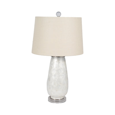 28 Capiz Table Lamp Acrylic Base, Champagne