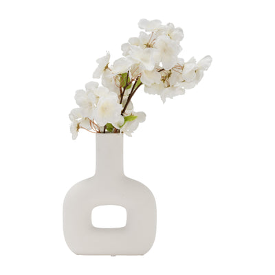 DOL, 8 OPEN CUT VASE, WHITE