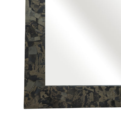 50x30livio Pyrite Semi-prcous Stne&wd Wall Mirror