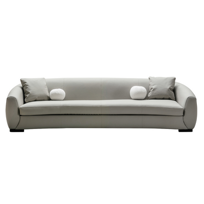 Boucle beige leather 5 seater sofa