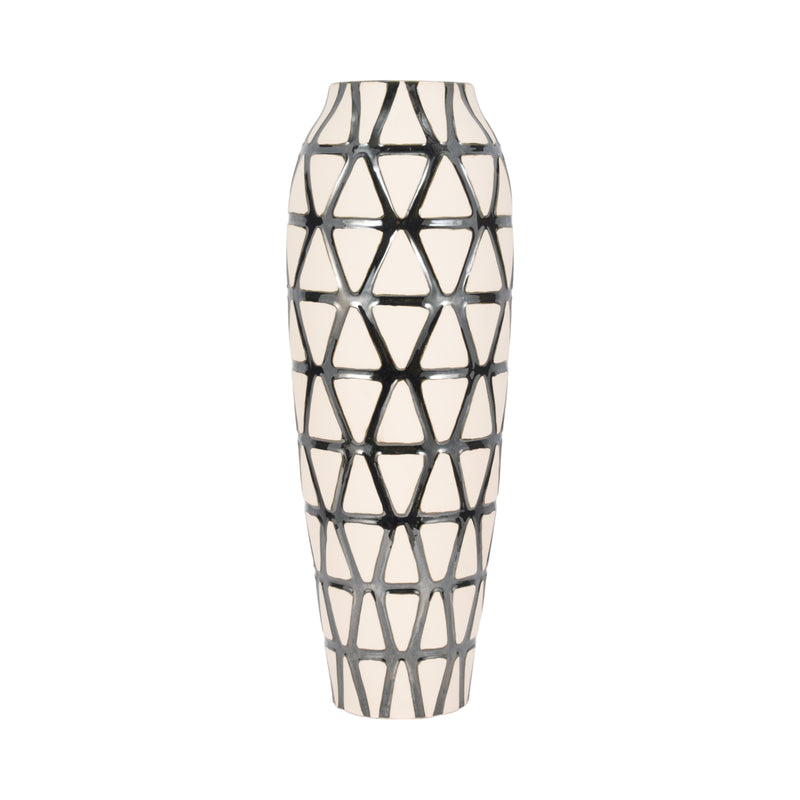 28 Fabiola Oversized Tribal Vase, Pewter