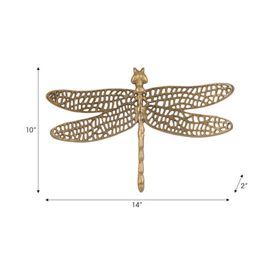 Metal, 14 Dragonfly W/ Cutouts , Gold