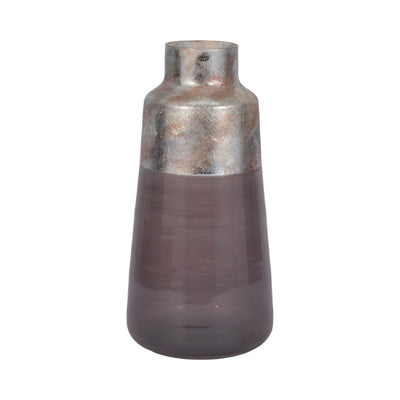 17 2-tone Glass Vase, Grey Multi