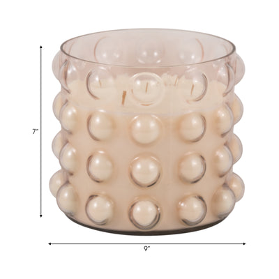 Glass, 9 81 Oz Bubble Candle, Pink