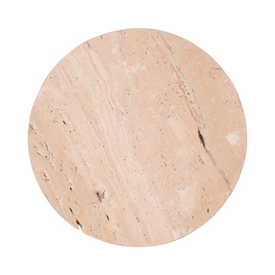 10 Travertine Tray On Wood Ball Feet, Tan