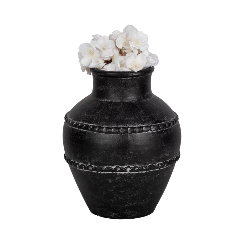 12 Traditional Terracotta Vase, Black