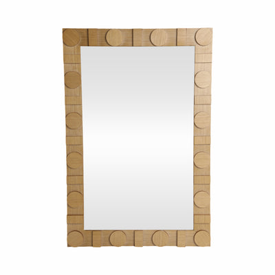 24x36 Rectangle Mirror W/ Circle Details, Natural