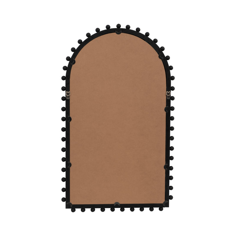 WOOD, 24X39 BEADED ARCH MIRROR, BLACK