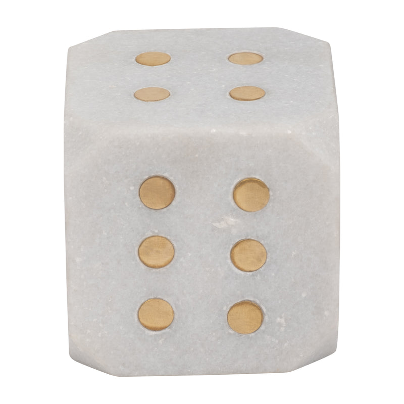 Marble, 4 Dice, White