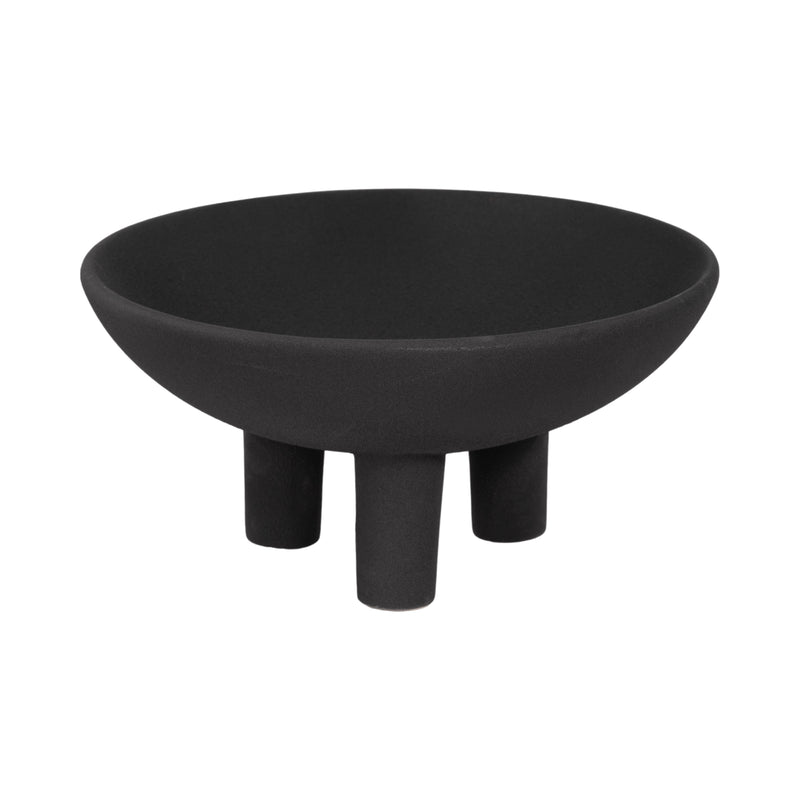 11 Textured Footed Bowl, Black