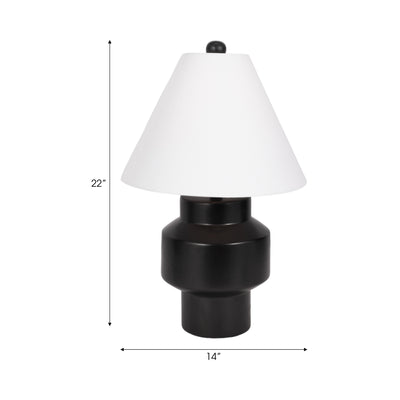 22 Modern Cylinder Table Lamp, Black