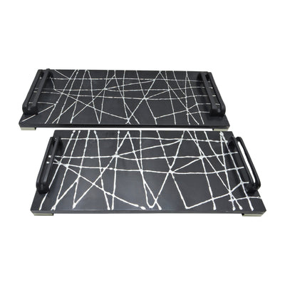 S/2 18/22 Pratt Black Resin Trays