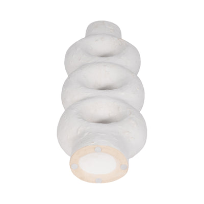 Cer, 17 Textured Stacked Circles Vase, White