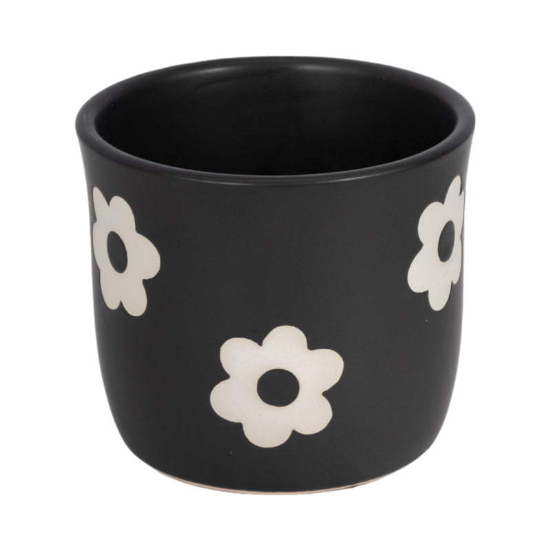 6 Flower Power Planter, Black/white