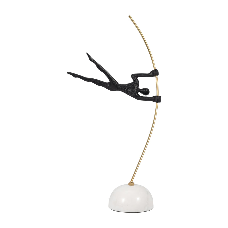 METAL, 17 GYMNAST ON POLE, BLACK/GOLD