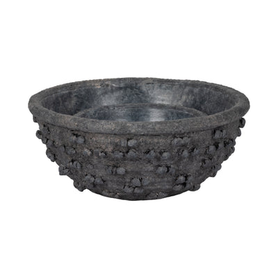 S/2 8/12 Textured Knobby Knot Bowls, Black