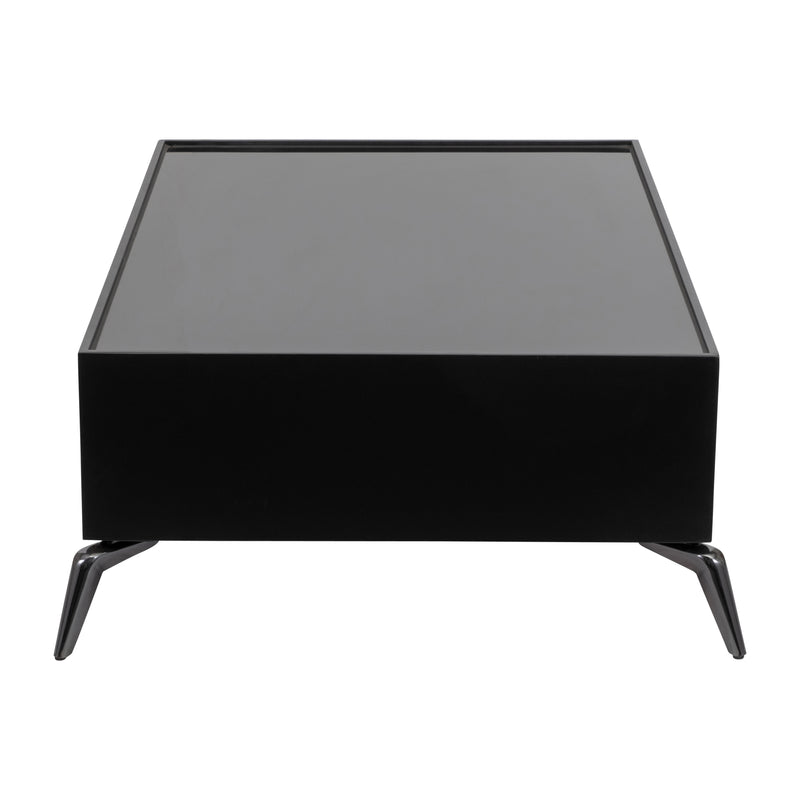 WOOD/GLASS, 47X16 COFFEE TABLE, BLK, KD