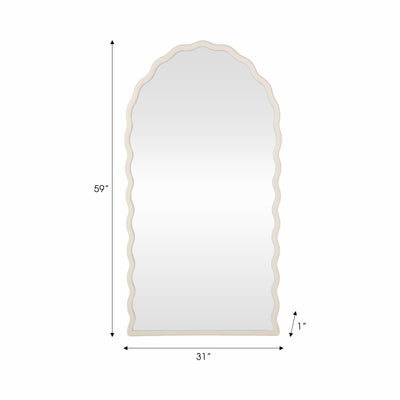 31x59 Wavy Leaner Mirror, White