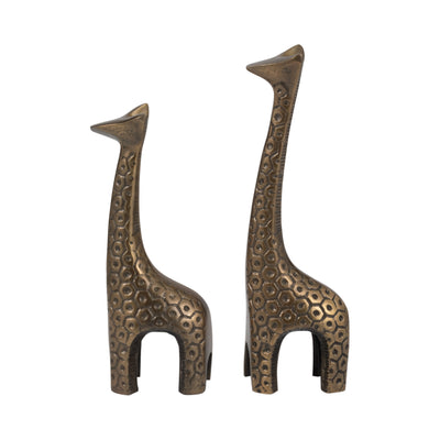 Metal, 12 Honeycomb Giraffe, Bronze