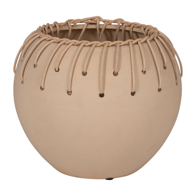 CER, 9D BOWL W/ WEAVING, NATURAL