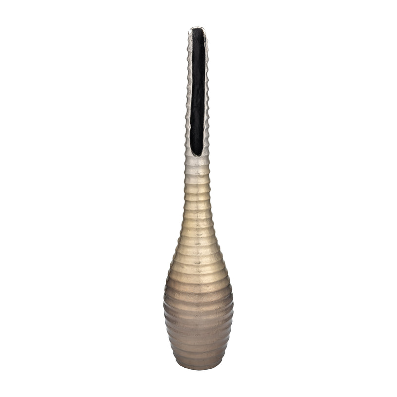 METAL,26,SHELL ELONGATED VASE,GOLD