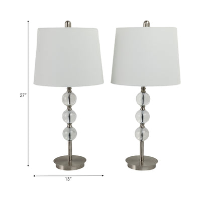 S/2, Crystal 27 Table Lamps, Silver