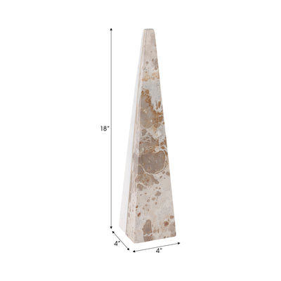 18 Pompano Large Beige And White Marble Pyramid