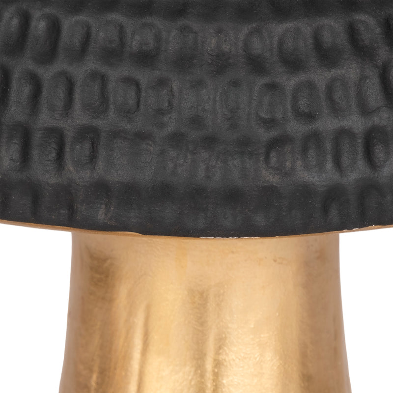 9 Hammered Top Mushroom, Black/gold