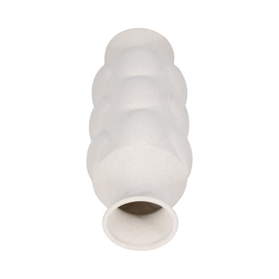 14 Large Dot Embossed Vase Sand Texture, White