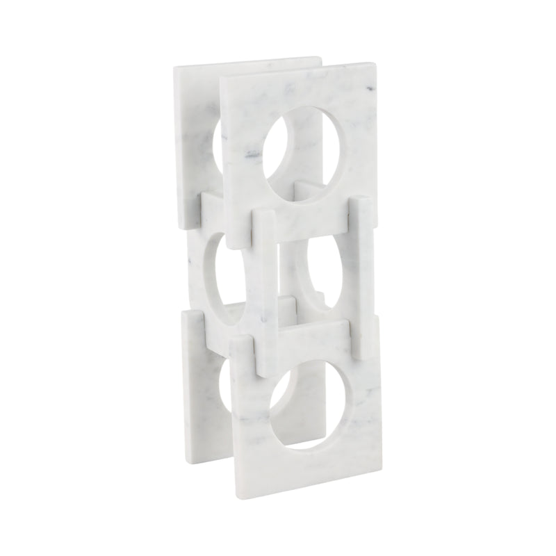 17 Vino Marble Wine Holder, White