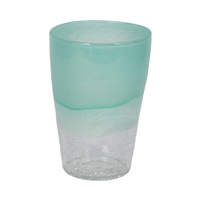 9 Fluted Glass Vase, Aqua Haze