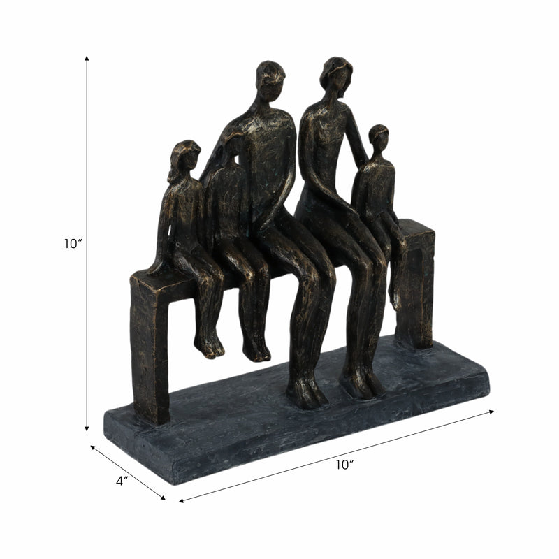 POLYRESIN 10 FAMILY SCULPTURE, BRONZE