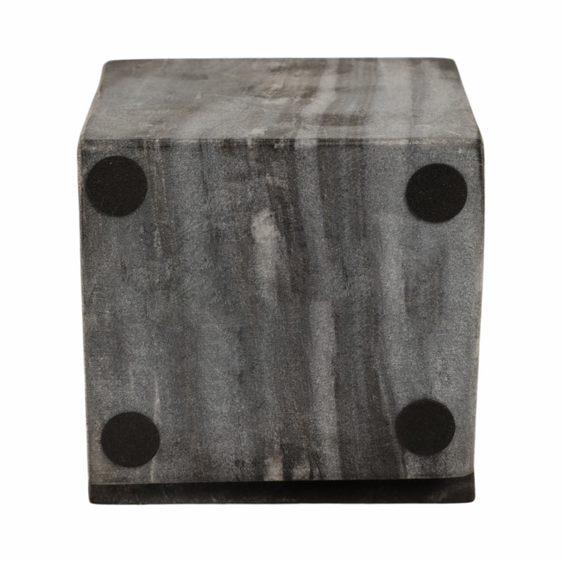 4 Cut Marble Cube, Grey