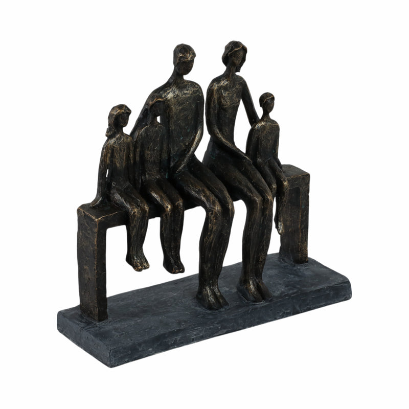 POLYRESIN 10 FAMILY SCULPTURE, BRONZE