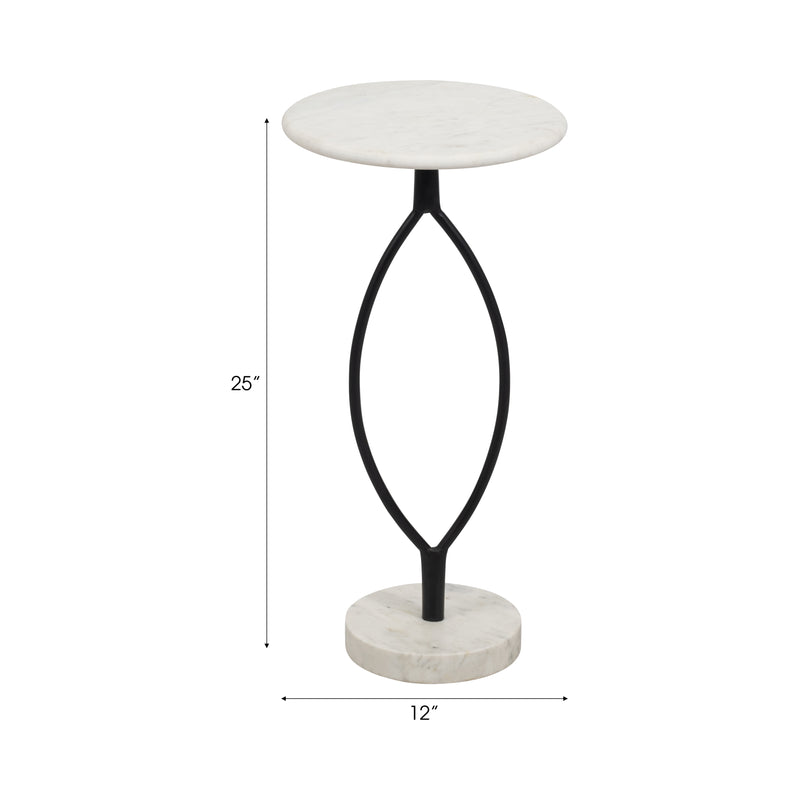 METAL, 24 LOOPHOLE TABLE MARBLE BASE, BLACK