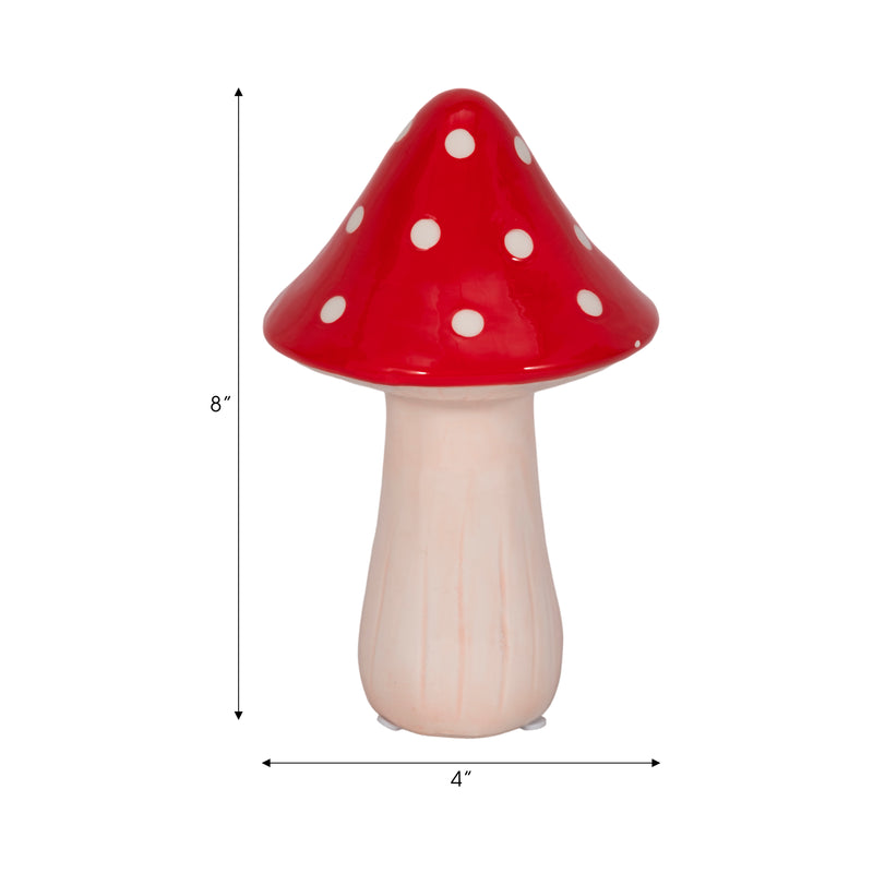 8 White Dot Fairy Mushroom, Red/white