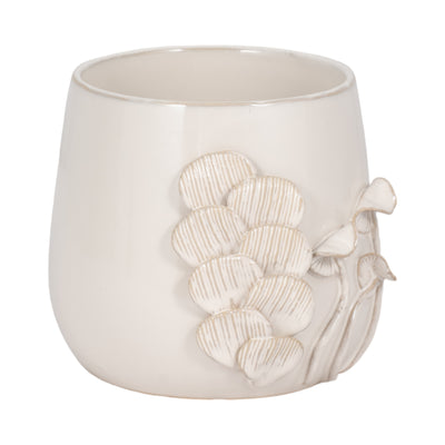 7 Mushroom Applique Planter, Ivory