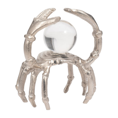 Metal, 7 Dancing Crab W/ Acrylic Ball, Silver