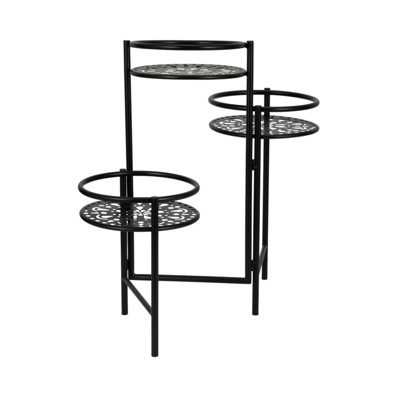 Metal, 22 Folding 3-tier Plant Stand, Black