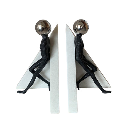 S/2 11 Crestone Figure Bookends With Steel Sphere