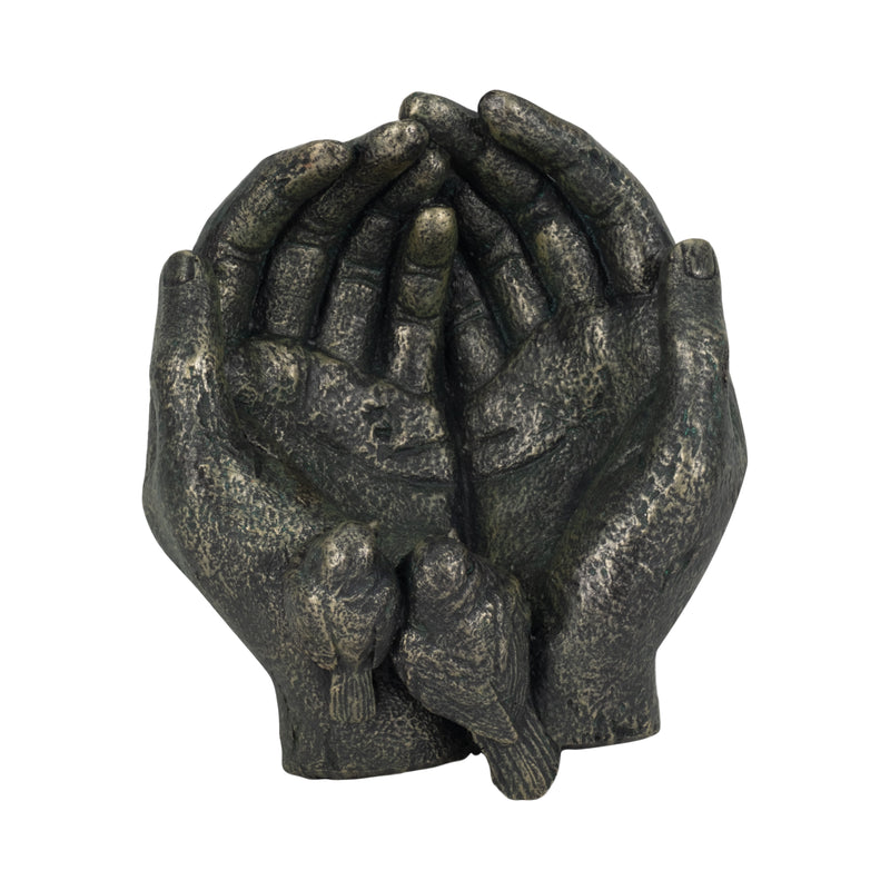 9 Giving Hands Birdfeeder, Bronze