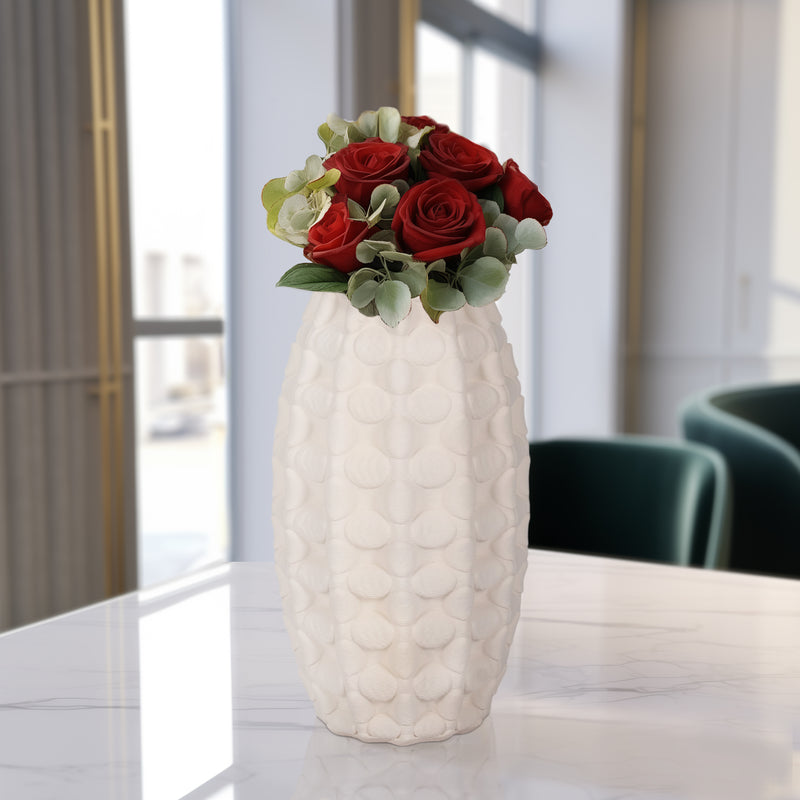 15 Alexander 3d Printed Vase, Ivory/beige