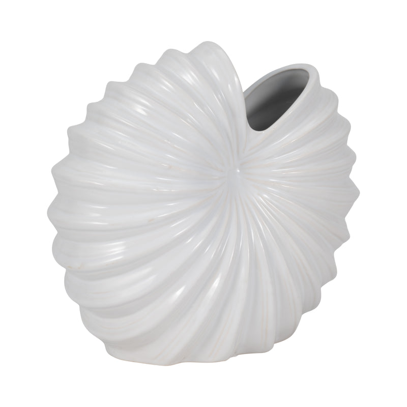 CER, 12 SHELL VASE, WHITE