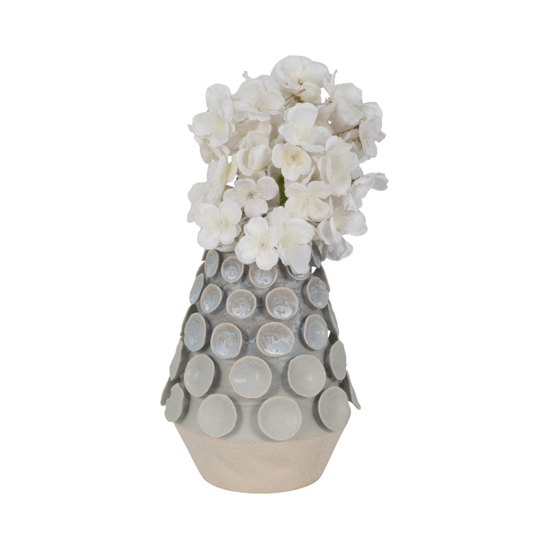 9 Coral Applique Vase, Light Blue Multi