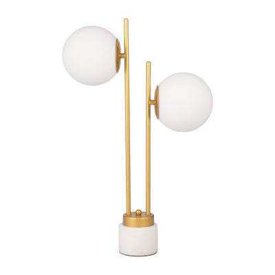 Glass/brass 23 Double Diffuser Table Lamp, Gold