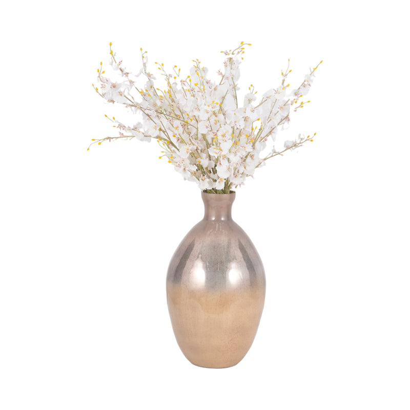 GLASS, 18 BULBOUS VASE, CHAMPAGNE