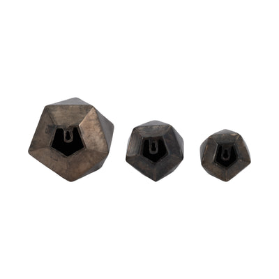 S/3 5/6/9 Akiko Geometric Wall Bubbles, Bronze